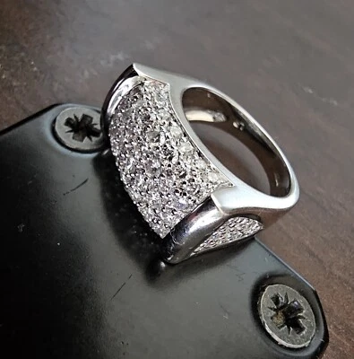 Anillo meñique de diamantes de platino para hombre de 2,00 quilates natural sólido tamaño tamaño 6 13,40 g Foto 1 de 4