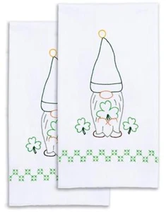DIY Jack Dempsey St Patricks Day Gnome Stamped Embroidery Hand Towel Kit 320612 - Picture 1 of 2