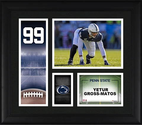 Yetur Gross-Matos Penn State Nittany Lions Framed 15x17 Player Core Collage Cover