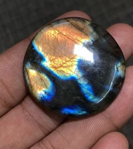 Increíble piedra preciosa de labradorita natural multi fuego, forma redonda cabujón tamaño 38 mm - Imagen 1 de 20