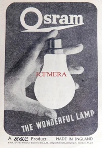 WW2 GEC 'OSRAM' Lamp Lightbulb Advert, Small Original 1944 Print : 666/13 - Picture 1 of 1