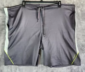 Reebok Shorts Mens Large 2XL XXL Gray White Striped Gym - Picture 1 of 6