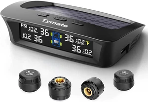 Sistema de monitoreo de presión de neumáticos para autocaravana con 4 sensores pantalla LCD de carga solar 87 PSI - Imagen 1 de 12