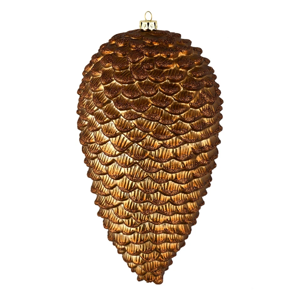 7" Mocha Matte Glitter Pinecone 4/Bag - Image 1 of 1