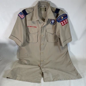 BOY SCOUTS Of America Shirt Mens Med VENTED Uniform BSA Microfiber Scout - Picture 1 of 12