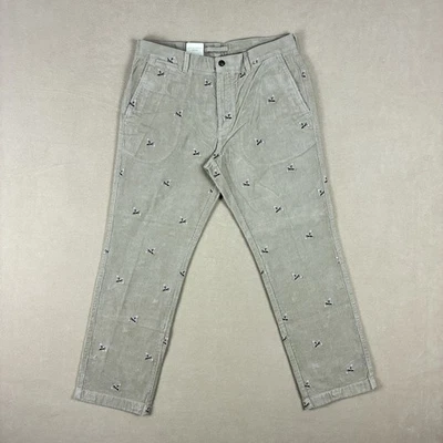 Calça de veludo Duck Head Bradbury bordada de pato cáqui nova com etiquetas masculina 35x30 - Imagem 1 de 4