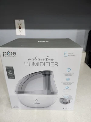 New Pure Enrichment Mistaire Silver Ultrasonic Cool Mist Humidifier, 1.5L Tank - Image 1 of 4