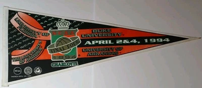 1994 Arkansas Razorbacks Basketball vs Duke Blue Devils NCAA Final Four Pennant - Image 1 of 4