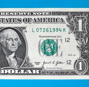 July 26, 1994 (L 07261994 K) BIRTHDAY Note $1 One Dollar Bill *UNC* - Picture 1 of 4