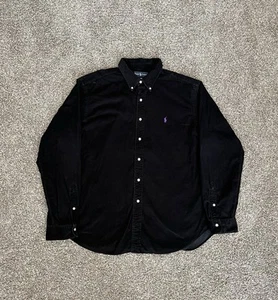 VTG 90s Black Polo Ralph Lauren Corduroy Over-Shirt | XXL - Picture 1 of 6