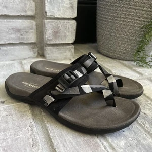 Sandalia cómoda Merrell para mujer 8 39 District 3 punta envolvente lazo deslizable negra - Imagen 1 de 11