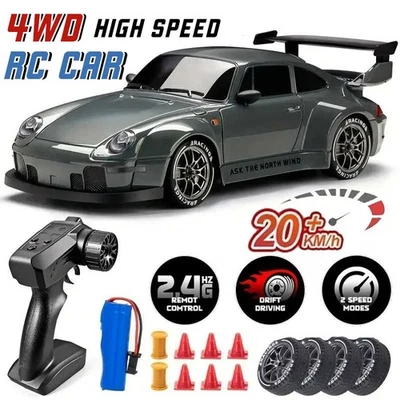 1:24 4WD RC Drift Car 20 km/h High Speed Remote Control Racing Toy Kid Xmas Gift - Image 1 of 4