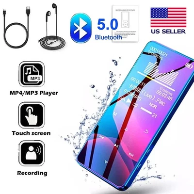 Soporte Reproductor MP3 MP4 de 128 GB con Bluetooth 5.0 Reproductor de música con grabadora de radio FM Foto 1 de 4