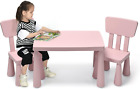 3-Piece Kids Table and Chairs Set, Lightweight Plastic Children Activity Center