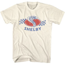Carroll Shelby Ford T-Shirt Cobra Snake Checkers Logo Official New Cotton