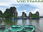 5883.Vietnam.bay.boats.rock.formations.travel.tourism.POSTER.Decoration.Graphic