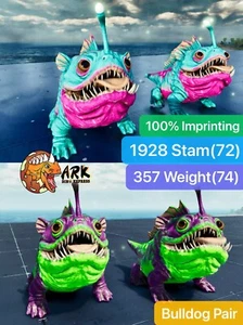 ark survival ascended pve Top Stats Bulldog Color Pair, 100% Imprinting - Picture 1 of 3