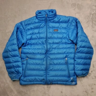 Patagonia Jacket Boys Size XL 14 Blue Down Filled Lightweight Puffer 68243 READ - Image 1 of 4