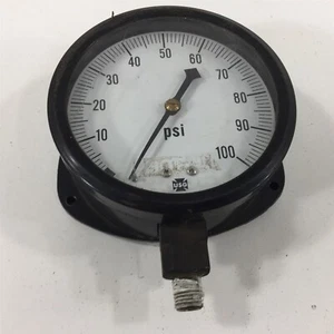 Ametek USG Pressure Gauge 0-100PSI 1/2" Bottom Mount 4" Face Flange Mount - Picture 1 of 10