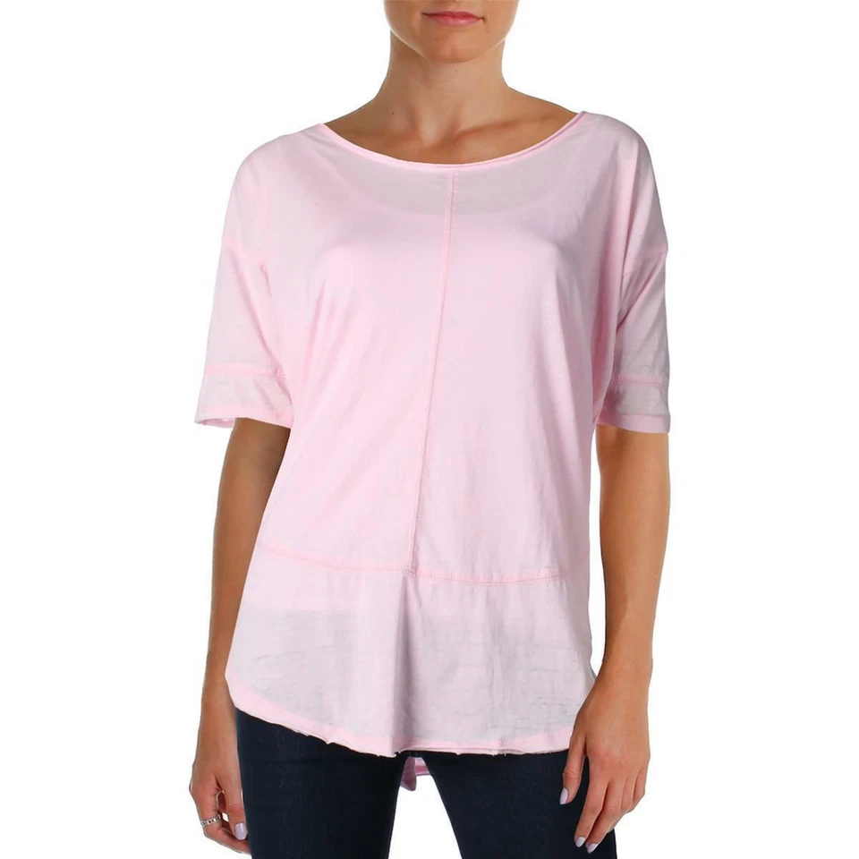 "JAG" LIGHT PINK HEATERED CASUAL OVERSIZED COTTON TEE TOP BLOUSE SIZE: S NWT - Изображение 1 из 1