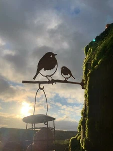 SILHOUETTE BIRD FEEDER HANGERS SCREW IN METAL 2mm thick laser cut steel - Picture 1 of 33