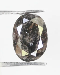 1.39 Carat Salt and Pepper Diamond Natural Oval Shape Loose diamond for Ring - Picture 1 of 14