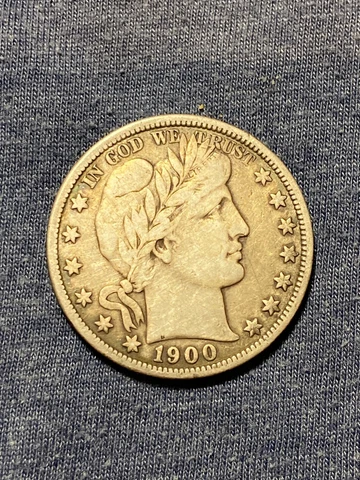 1900 O BARBER SILVER HALF DOLLAR F VF COIN CIRCULATED NEW ORLEANS MINT Cover