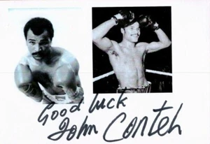 John Conteh Signed 5x4 Black and White Photo Card - Boxing Legend, WBC Champion - Picture 1 of 3