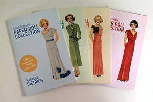 4er Set Joan Pitman Papierpuppe Sammlung Bücher HARLOW HEPBURN COLBERT DIETRICH - Bild 1 von 18