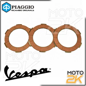 KIT 3 DISCHI FRIZIONE ORIGINALE PER PIAGGIO VESPA SPECIAL PRIMAVERA PK ET3 50 - Foto 1 di 1