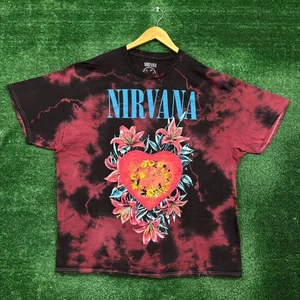 Nirvana Heart-Shaped Box Grunge Band Tie-Dye T-Shirt Size 1X - Picture 1 of 4
