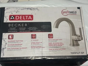 Delta Becker 15891LF-SP Bathroom Faucet Brushed Nickel 1 or 3 Hole OPEN BOX - Picture 1 of 6
