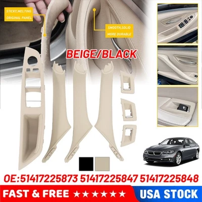 Cubierta de moldura de manija de puerta de panel interior para BMW 520i 528i 530i 535i 2010-2016 Foto 1 de 4