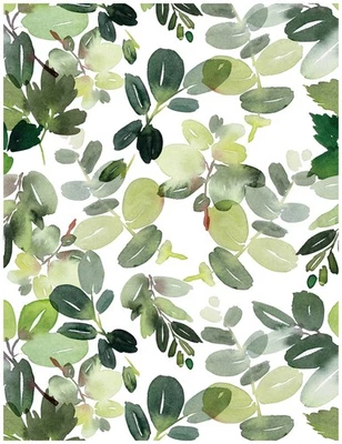 Обои Sage Green Leaf Boho Peel and Stick удобные для арендаторов съемные контейнеры... - Изображение 1 из 4