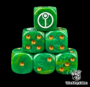 Green alien empire for grimdark sci fi tabletop wargames D6 pulse war dice - Picture 1 of 5