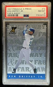 1997 Pinnacle X-Press Ken Griffey Jr. Far & Away #14 Mariners PSA 8 - Picture 1 of 2