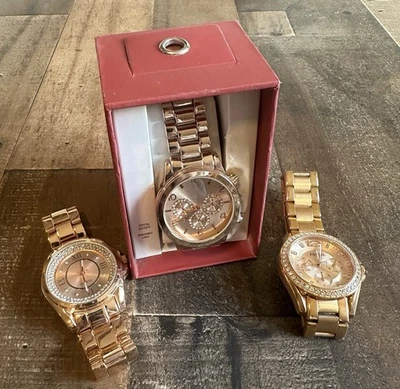 Trio Of Rose Gold Watches - JBW - Fossil - A New Day Collection - Image 1 of 4