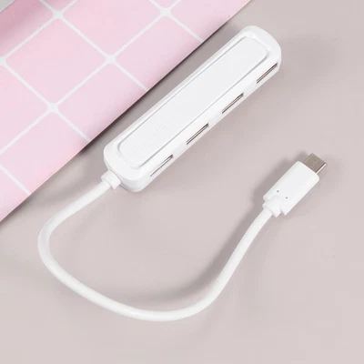 1pc type-c hub OTG Type-C a 4 USB 2.0 Converter USB-C a 4 hub USB (bianco) - Imagen 1 de 4