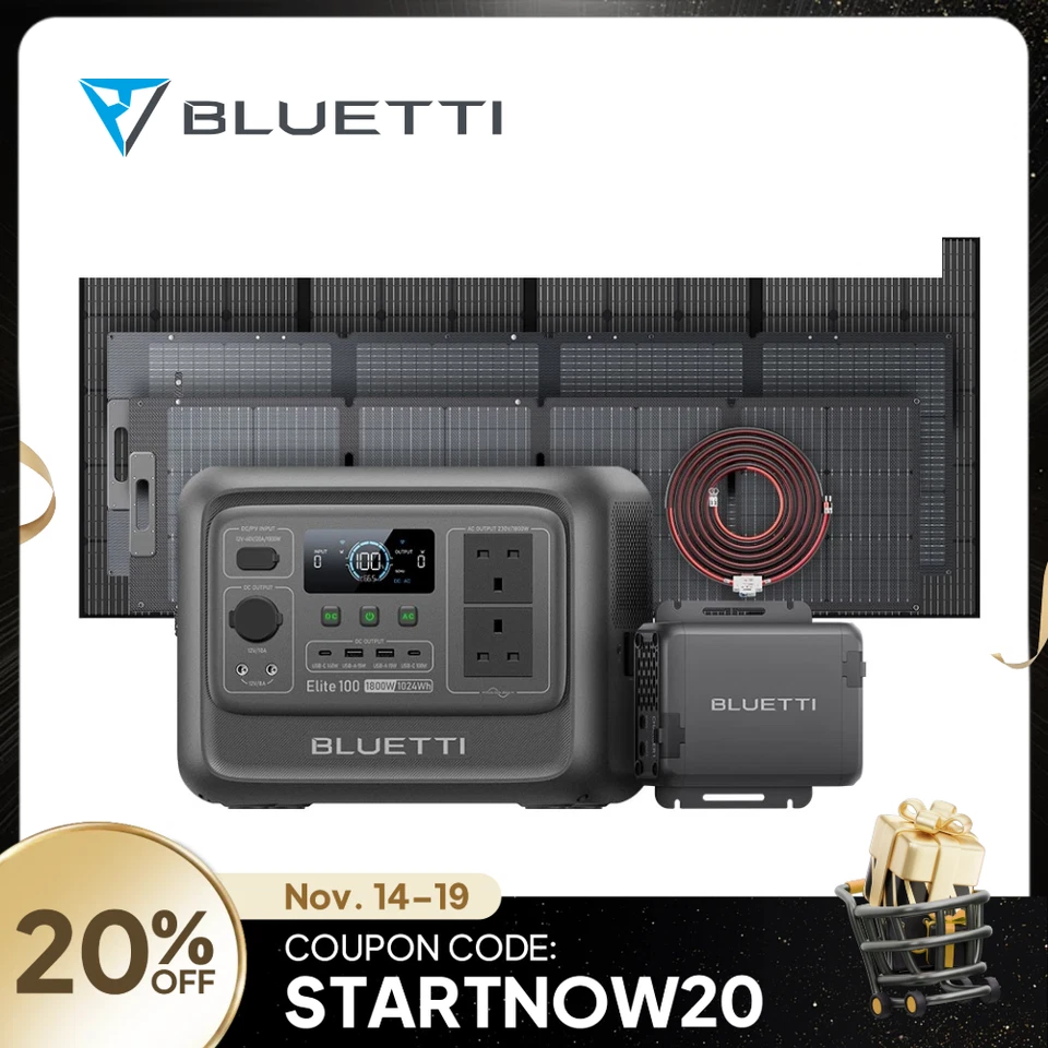 BLUETTI Elite 100 V2 1024Wh Portable Power Station 1800W Solar Generator for RV