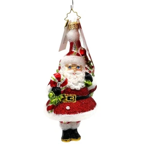 Christopher Radko Peppy Mint Santa Árbol de Navidad Adorno de vacaciones 1021185 - Imagen 1 de 12