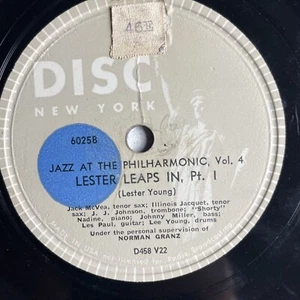 10" 78 RPM-Jack McVea-Jazz at the Philharmonic Vol. 4 Blues Pt. 1/2-6024 - Picture 1 of 4