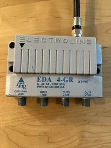 Electroline EDA 4-GR Drop Amp 5-40 54-1000MHz PWR 13 Vdc 200 mA - Picture 1 of 9