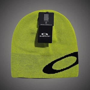 Oakley Ellipse Reversible Beanie Hat Light Green Black Knit Winter Streetwear! - Picture 1 of 4