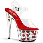 Pleaser 7" Platform Slide, Flower High Heels Shoes Adult Women Ado708fl