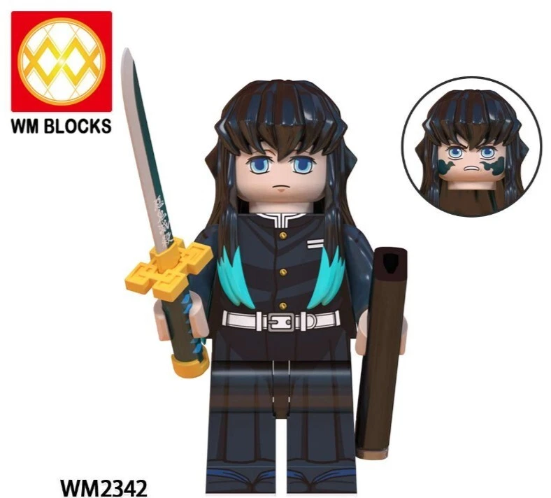 2 inch Custom Demon Slayer Muichiro Tokito Minifigure with Base, New/Mint - Image 1 of 1