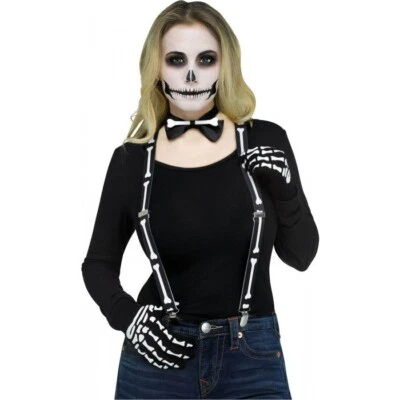 Juego de tirantes Fun World Skeleton (pajarita, guantes, tirantes) / Nuevo Foto 1 de 4