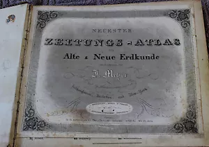 1850'S J MEYER ZEITUNGS WORLD ATLAS ALTE & NEUE ERDKUNDE - Picture 1 of 11