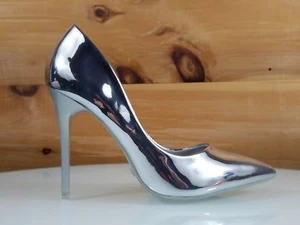 Zapatos de tacón alto WeeBoo plata metálica de 4,5" punta puntiaguda bomba 6,5-11 - Imagen 1 de 8
