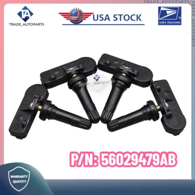 (4) Sensor de presión de neumáticos TPMS 56029479AB 315 MHz para Jeep Compass Patriot Liberty Foto 1 de 4