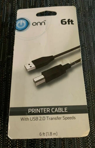 ONN Printer Cable 6 ft  USB 2.0 Transfer Speed ONA170010 - Image 1 of 1